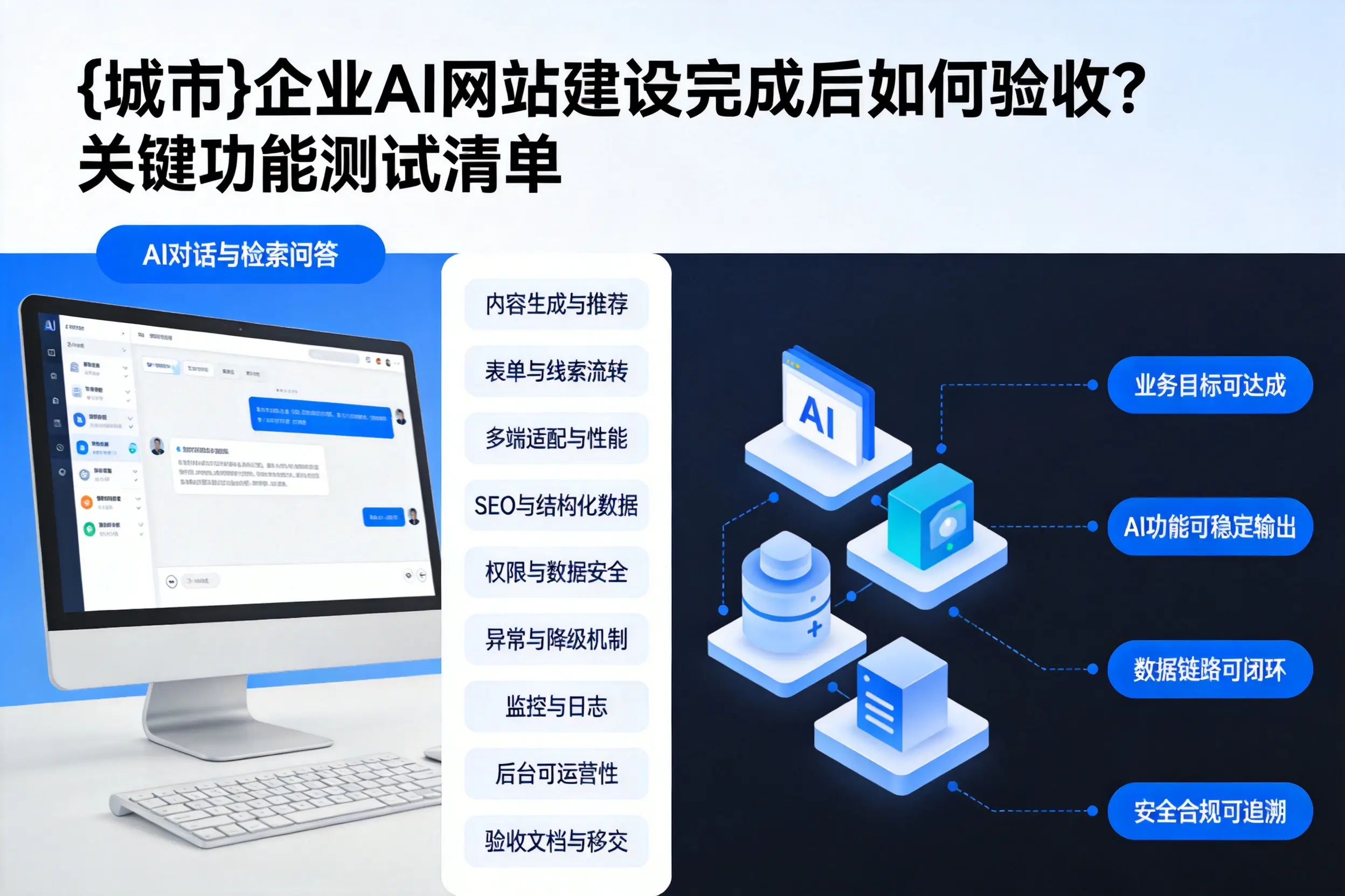 宿州企业AI网站建设完成后如何验收？关键功能测试清单