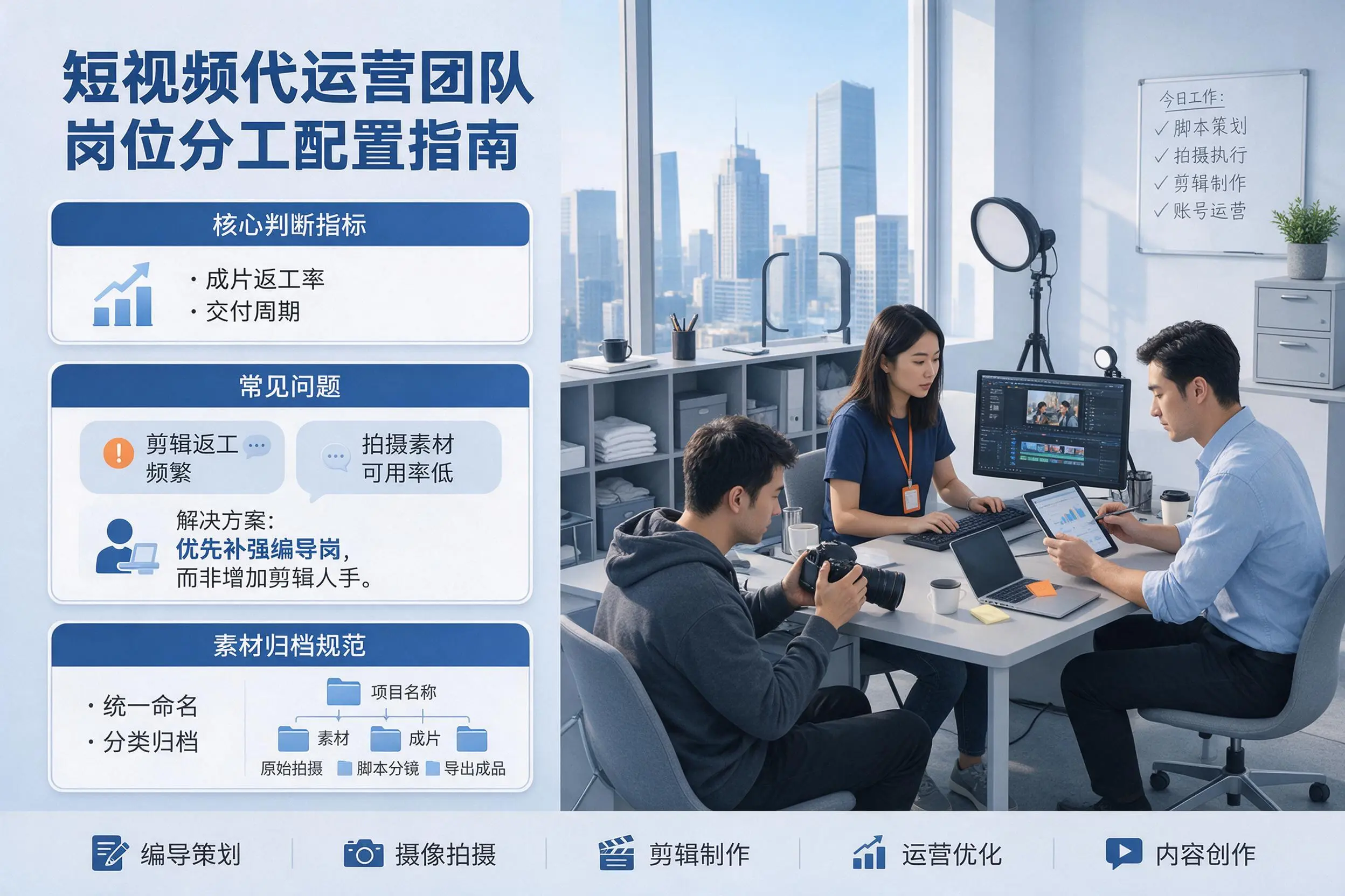 短视频代运营团队如何配置？宿州企业岗位分工科普说明