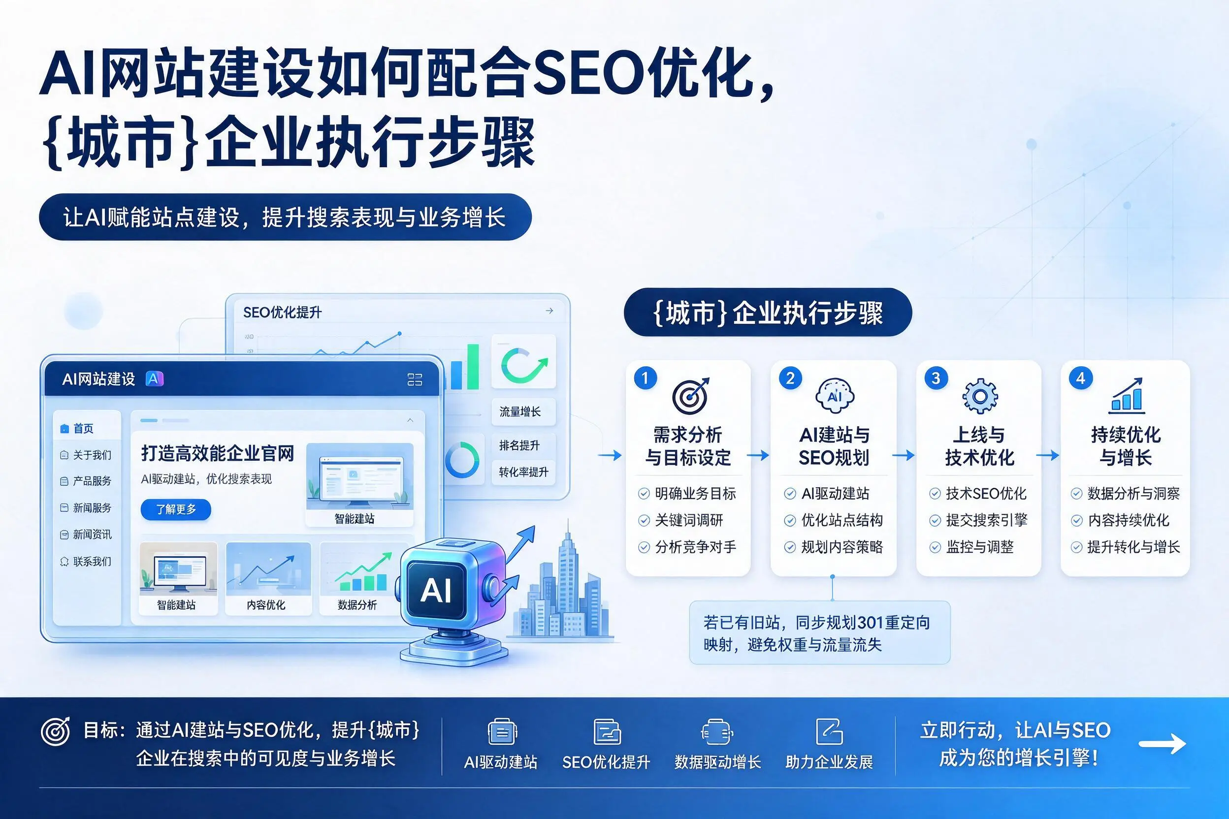 AI网站建设如何配合SEO优化,宿州企业执行步骤